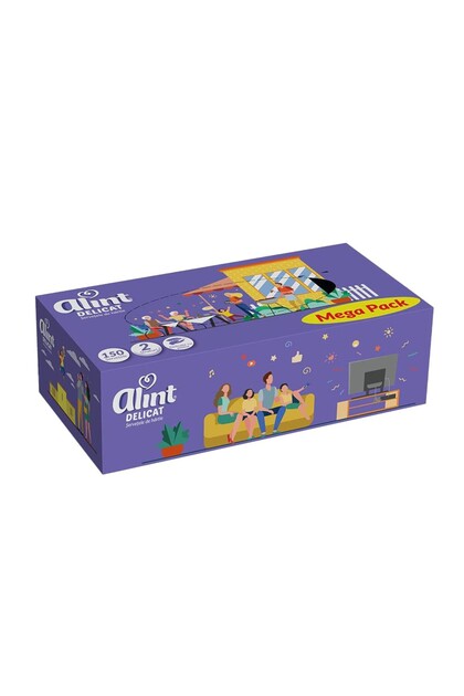 Set 9 x 150 Servetele Faciale Alint, Delicate, 2 Straturi