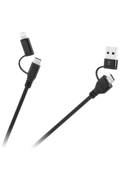 CABLU USB A/C - USB C/LIGHTNING (2+2) 1M