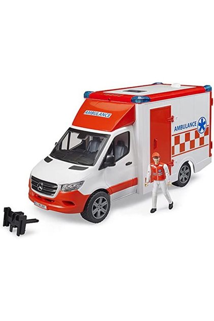 MB Sprinter ambulance with driver, model vehicle (red/white)