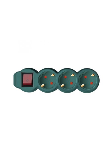 Prelungitor 3 prize cu intrerupator, 3m, 3x1,5mm2, verde