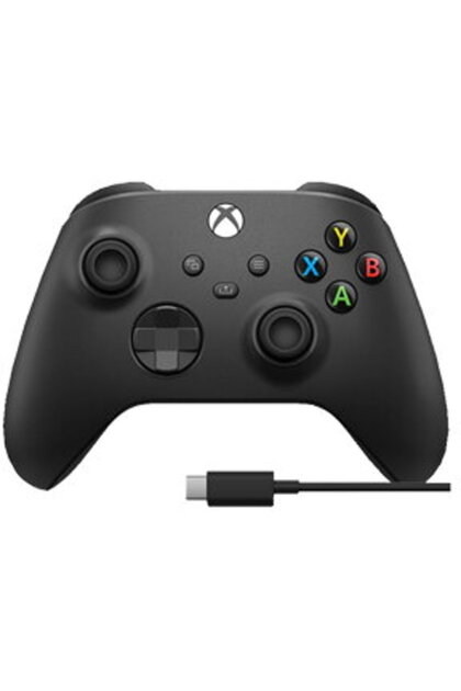 Controler wireless + cablu USB-C 2,7m negru carbon, pentru PC / Xbox One / S / X