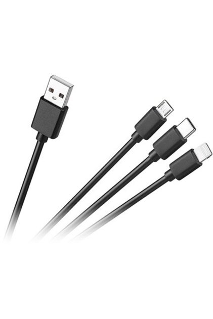 CABLU USB 3 IN 1 MICRO / C / LIGHTNING 1.2M C