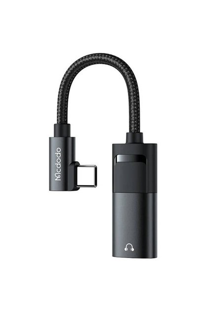 USB-C към AUX мини жак 3.5мм + USB-C адаптер, CA-1880 (черен)