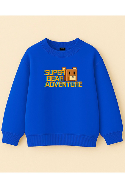 fasardi Super Bear Adventure Baskılı Oversize 3 İplik Şardonsuz