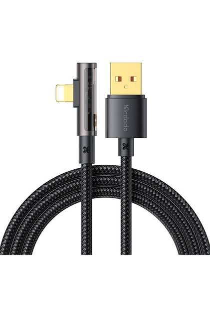 CA-3510 USB към Lightning кабел с 90-градусов конектор, 1.2м (черен)