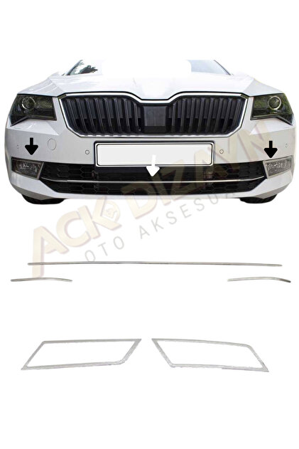 ACK Dizayn SKODA SUPERB 2015-2019 ÖN 2'Lİ KROM SETİ ( SİS