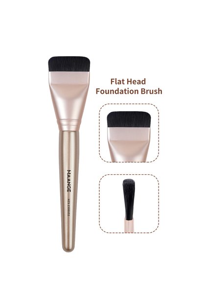 Gold MAANGE Flat Head Foundation Brush Ultra Thin Top Mask Brush For Liquid Cream Cosmetics Blending