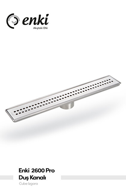 2600 Pro - 40 cm Cube Ø50 Alttan Çıkış Komple Paslanmaz Duş Kanalı