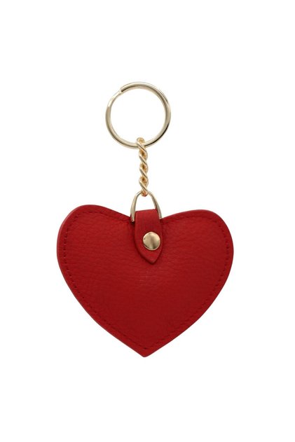 Genuine Leather Heart Keychain