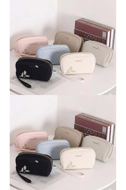 Women's Cream Color Bag Organizer - Stylish Printed Handbag 18X12Cm