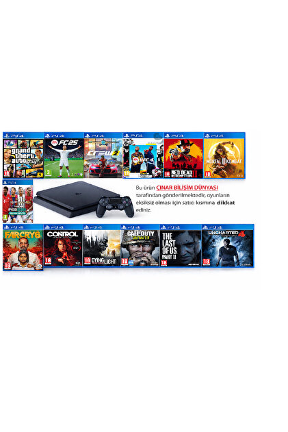 Çınar Bilişim Dünyası Ps4 1 tb Çift Kol 13 Oyunlu Doyasıya Eğlence