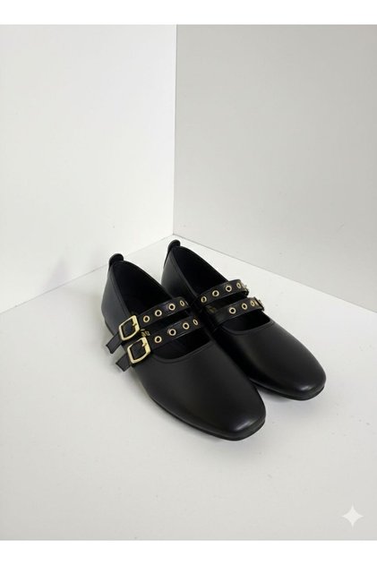 Double Baretlle Detailed Daily Ballet Flats