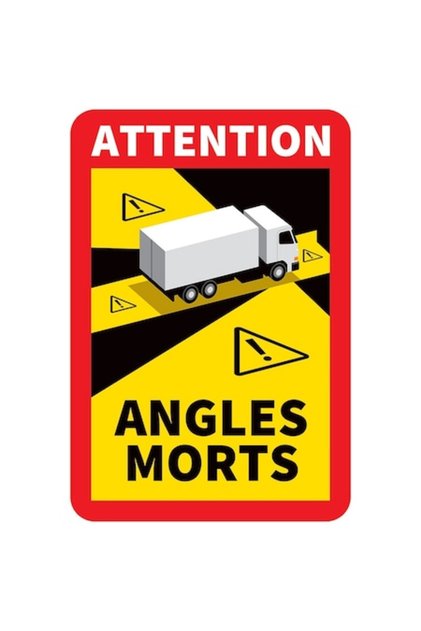 Set autocolante indicatoare „Unghi mort” FR (6 buc. – camion)