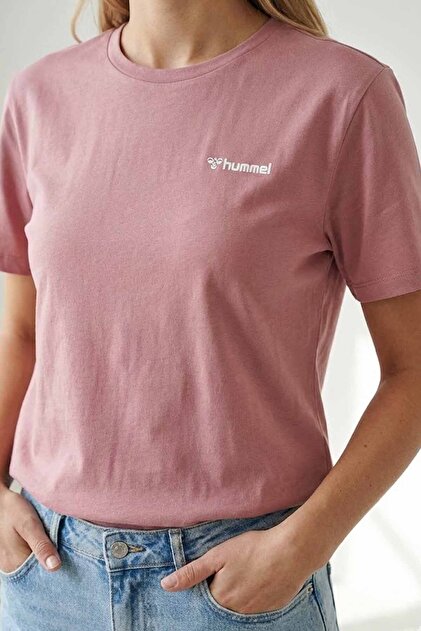 Tricou pentru femei Dusty Rose, 100% bumbac, croială normală, decolteu rotund