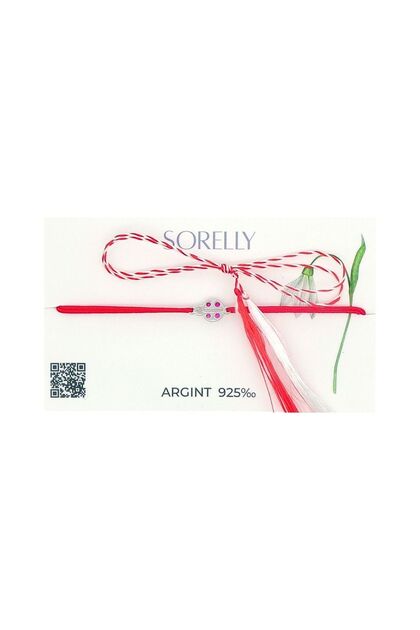 Brățară din argint 925 Buburuză cu pietre roșii