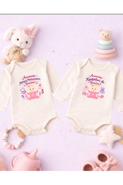 Baby Bodysuit with Writing on It Twin Baby Girl (Set of Two) Baby Printed 100% Cotton Bodysuit (Newborn & Infant)
