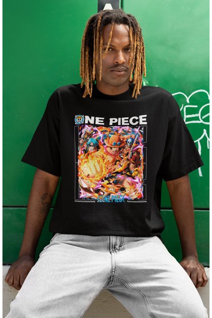 Monkey D. Luffy One Piece Printed Unisex Oversize Anime Series Character T-Shirt
