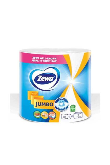 Rolă de prosoape de bucătărie, 2 straturi, 325 de utilizări, Jumbo, Alb