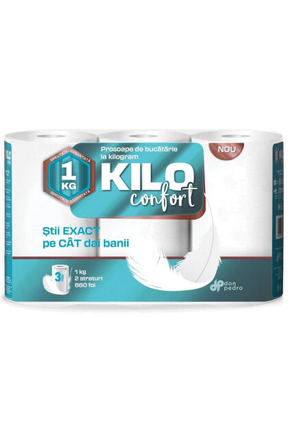 Rolă de prosoape 2 straturi 35 m 3 role/set 1 kg