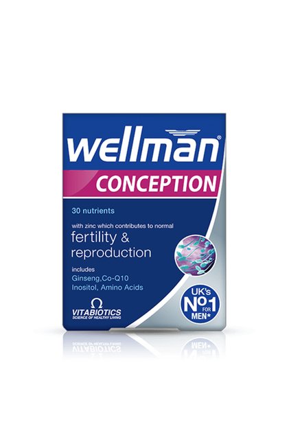 Wellman Fertility Support Supplement with Ginseng, Co-Q10 & Amino Acid , 30 Tablets