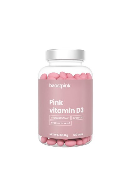 Vitamina D3 roz 2000 UI - BeastPink, 120 capsule