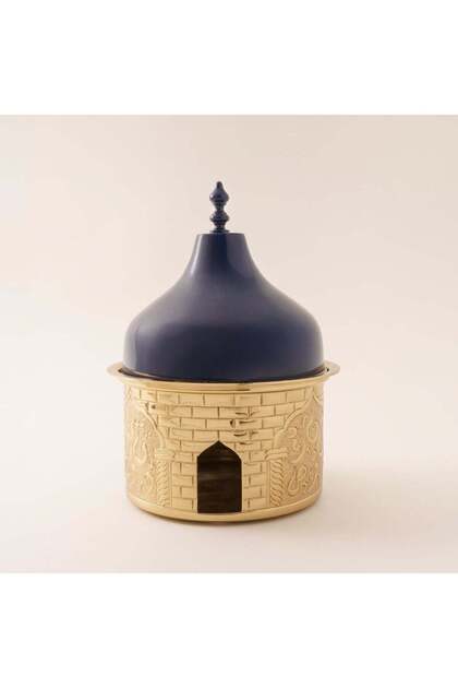 وعاء تقديم معدني 20 × 20 × 27 سم، أزرق