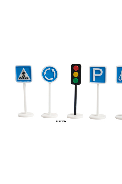 lumix3d 1:64 Ölçek Trafik İşaretleri Seti – 9 Adet Mini Yol