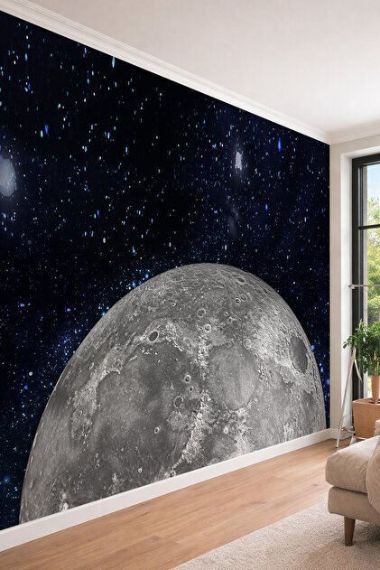 dreamwall Ay Yüzeyi ve Yıldızlı Uzay Temalı 3D Derinlik Etkili ...