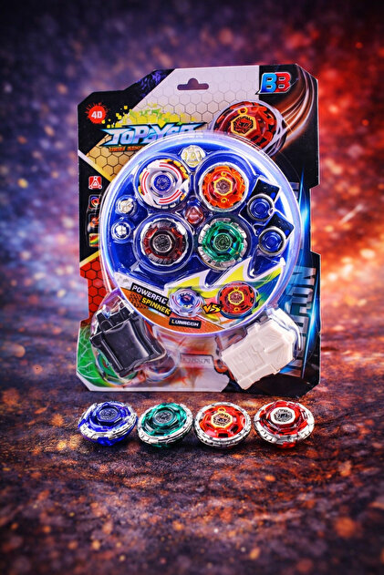 BAŞEL OYUNCAK Metal Gyro Beyblade Arena Seti 6 Parça + Fırlatıcı