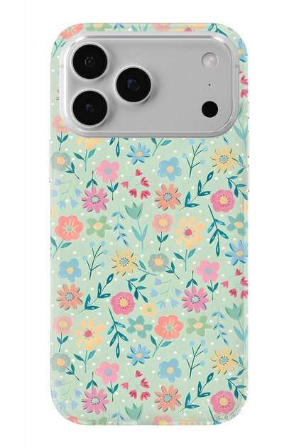 iPhone 17 Pro Max Compatible Colorful Flowers Design Printed Transparent Case