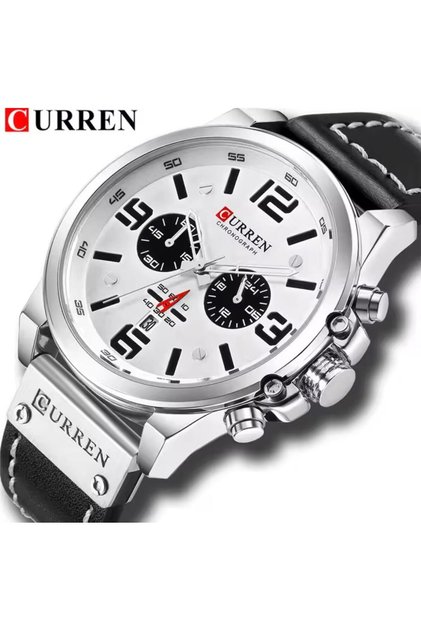 Premium Leather Strap Full Function Active 3 Atm Water Resistant Luxury Sports Men's Wristwatch