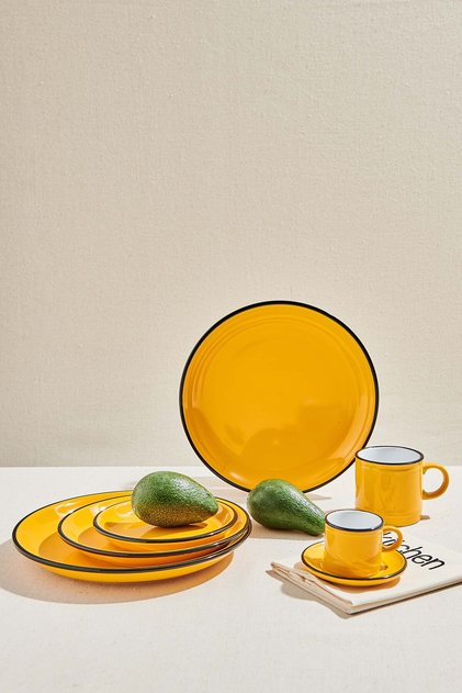 Electrum Ceramic Pasta Plate Yellow
