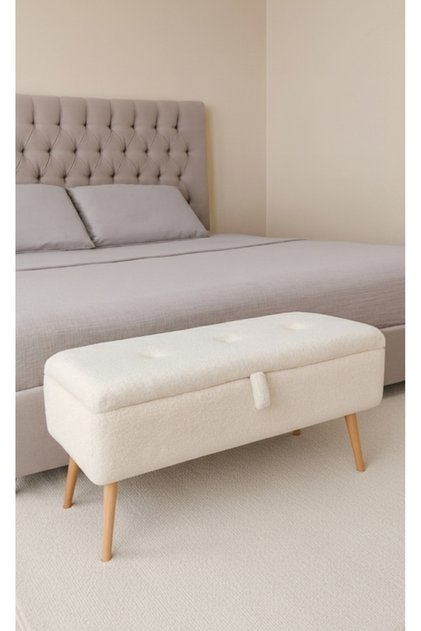 Yatak önü Sandıklı puf, ve giyinme odası, puf Bench, yatak ucu, peluş kumaş puf sandıklı