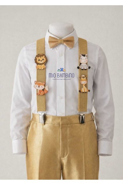 Baby Boy Stylish Pants, Suspenders and Bow Tie Set (April 23, Birthday, Religious and National Holidays)