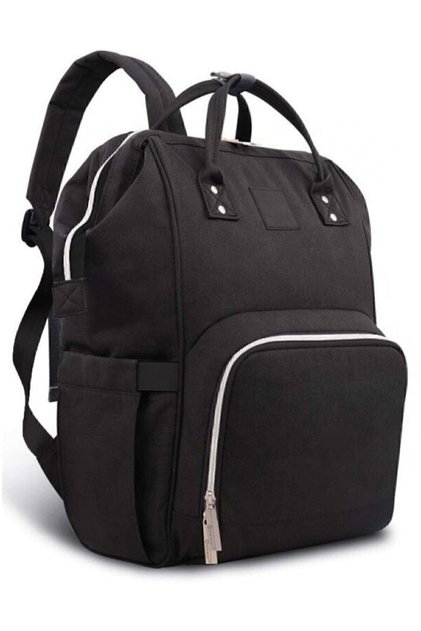 Mother Baby Care Backpack with Thermos and Stroller Hanger, Black