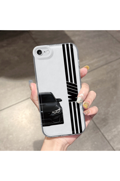 iPhone Se 2020 Compatible Transparent Soft Silicone Case with Camera Protection Phone Case Bmw Pattern