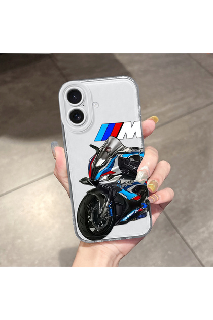 iPhone 16 Compatible Case with Transparent Camera Protection, Bmw Pattern Soft Silicone Phone Case