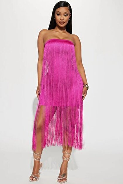 FASHION NOVA Monica Asymmetrical Midi Dress,- Trendyol