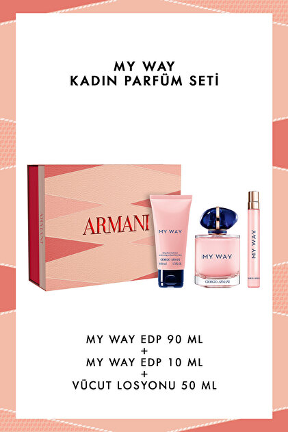 Giorgio Armani My Way Edp Kadın Parfüm Seti 90 ml + 10 ml + Vücut