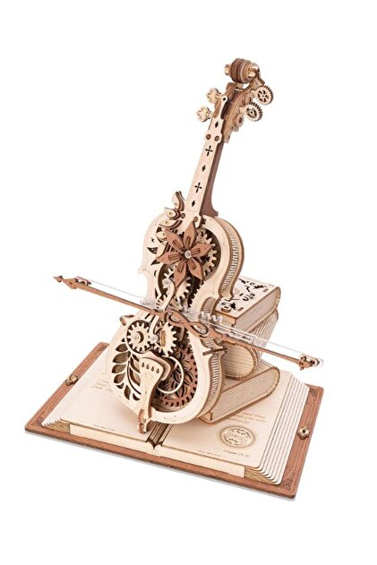 GÜMRÜK BEY ROKR Magic Cello 3D Ahşap Puzzle | Mekanik Müzik Kutusu