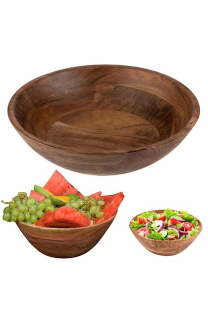 Bol mare pentru salată și fructe din lemn