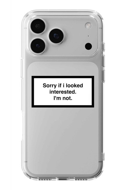 iPhone 17 Pro Compatible Sorry Design Printed Transparent Case