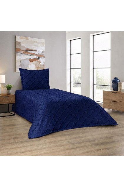 Nordic Eva 2 Piece t Single Y Bedspread Navy Blue