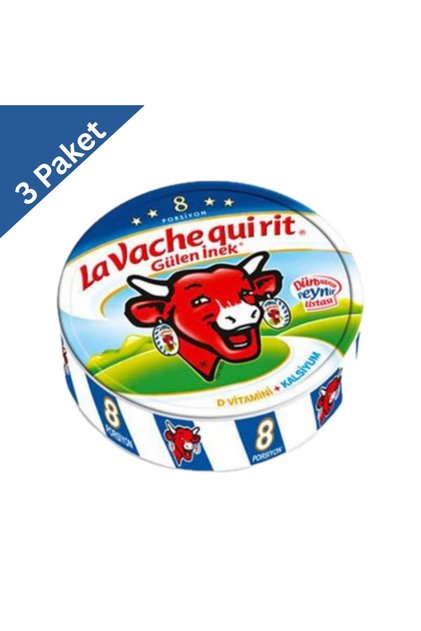 La Vache Qui Rit Üçgen Peynir (8 x 12,5 g) x 3 Adet - Eğlenceli ve Pratik Peynir Porsiyonları
