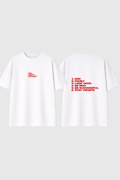 Private Design Printed White Oversize T-Shirt