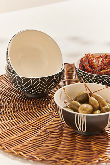 Paşabahçe Stripes Seramik Kase Seti 4'lü - Fiyatı, Yorumları