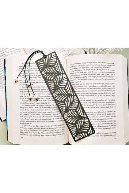 Semn de carte cu frunze de palmier – Semn de carte decorativ cu model tropical