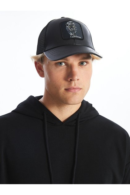 Create Your Style with Uzg Store Black Leather-Look Men's Cap Hat