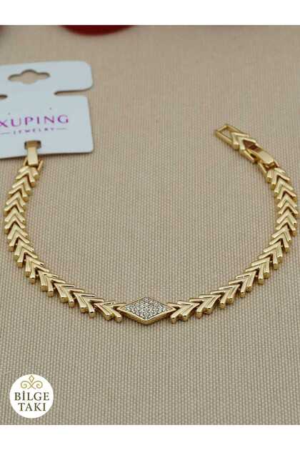 Vip Gold Color Arrow Pattern Zircon Stone Xuping Steel Bracelet, Non Tarnish Steel Bracelet