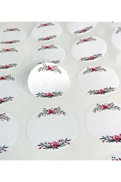 Wedding-engagement-wedding Gift Tag / Round Adhesive 48 Pieces (4 Cm)